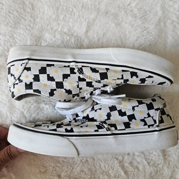 Vans Kids Doheny Flower Checkerboard Sneaker Missy Sz 4 or Womens 5.5 - Picture 7 of 9